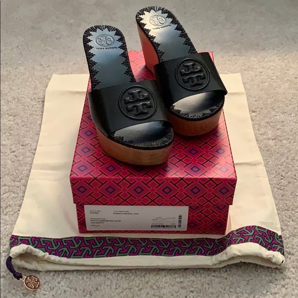 Tory Burch Shoes - NIB TORY BURCH Patty 80MM Wedge Leather Slide